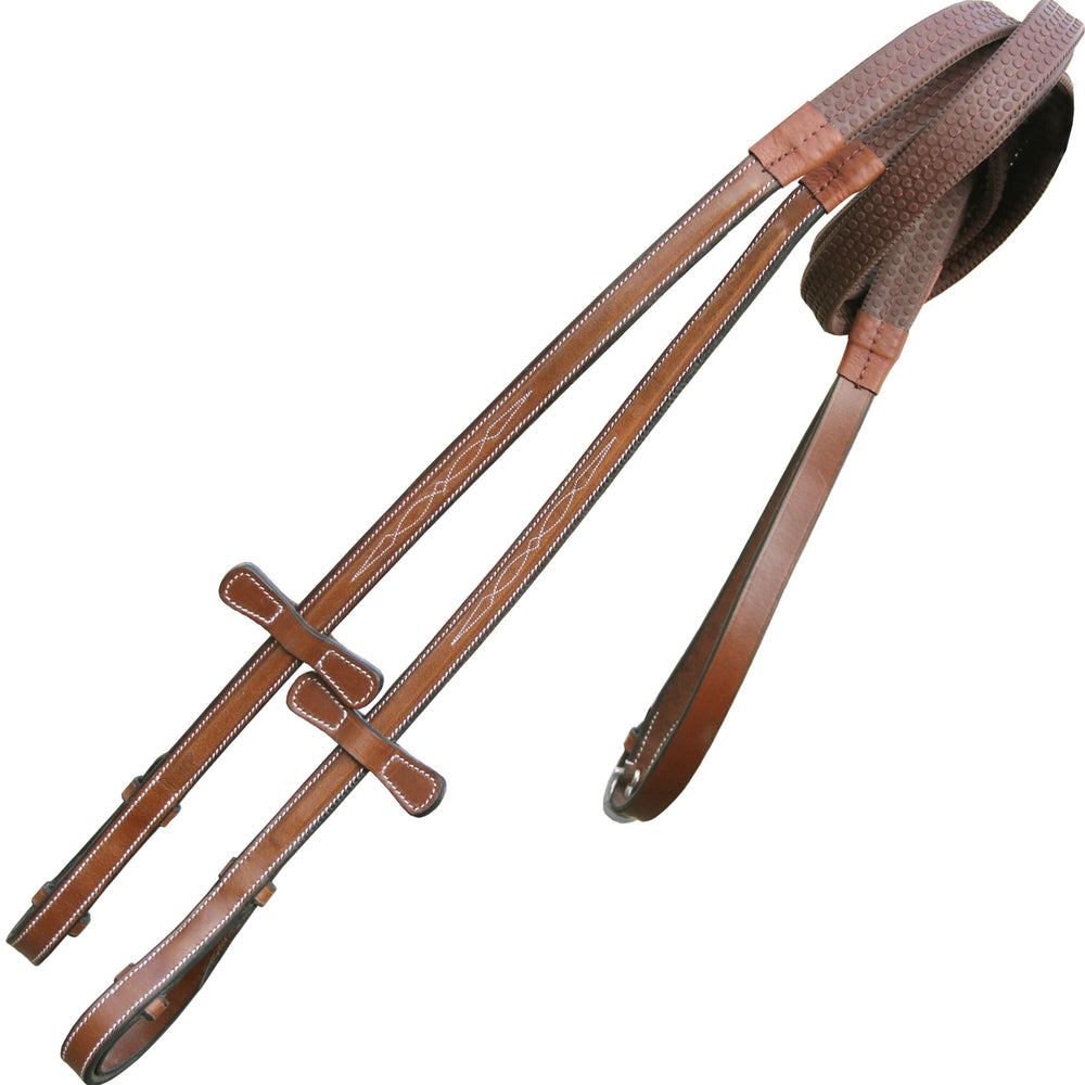 ExionPro Rubber Reins with Fancy Stitching - Equine Exchange Tack Shop
