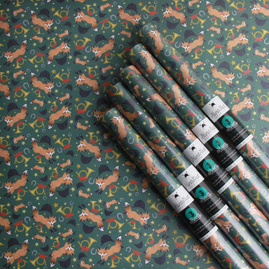 Holiday Fox - Equestrian Horse Gift Wrapping Paper - Equine Exchange Tack Shop