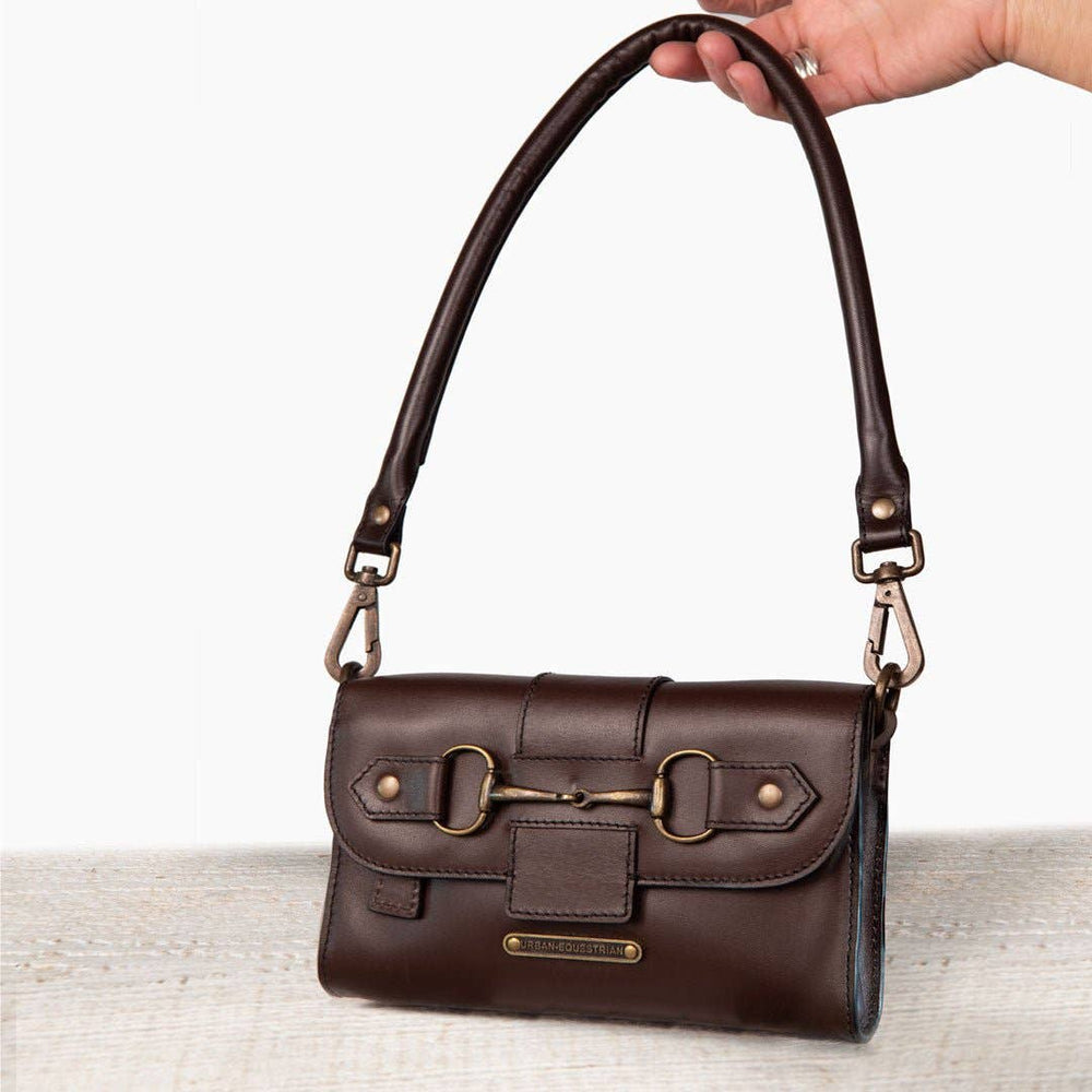 Dalton - Horse Bit Crossbody Luxury Leather Handbag in Deep Brown - Equine Exchange Tack Shop