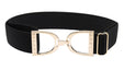 1.5" Elastic Belt Black w/Gold Stirrup - Equine Exchange Tack Shop