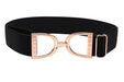 1.5" Elastic Belt - Black w/Rose Gold Stirrup - Equine Exchange Tack Shop