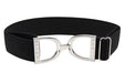 1.5" Elastic Belt - Black w/Silver Stirrup - Equine Exchange Tack Shop