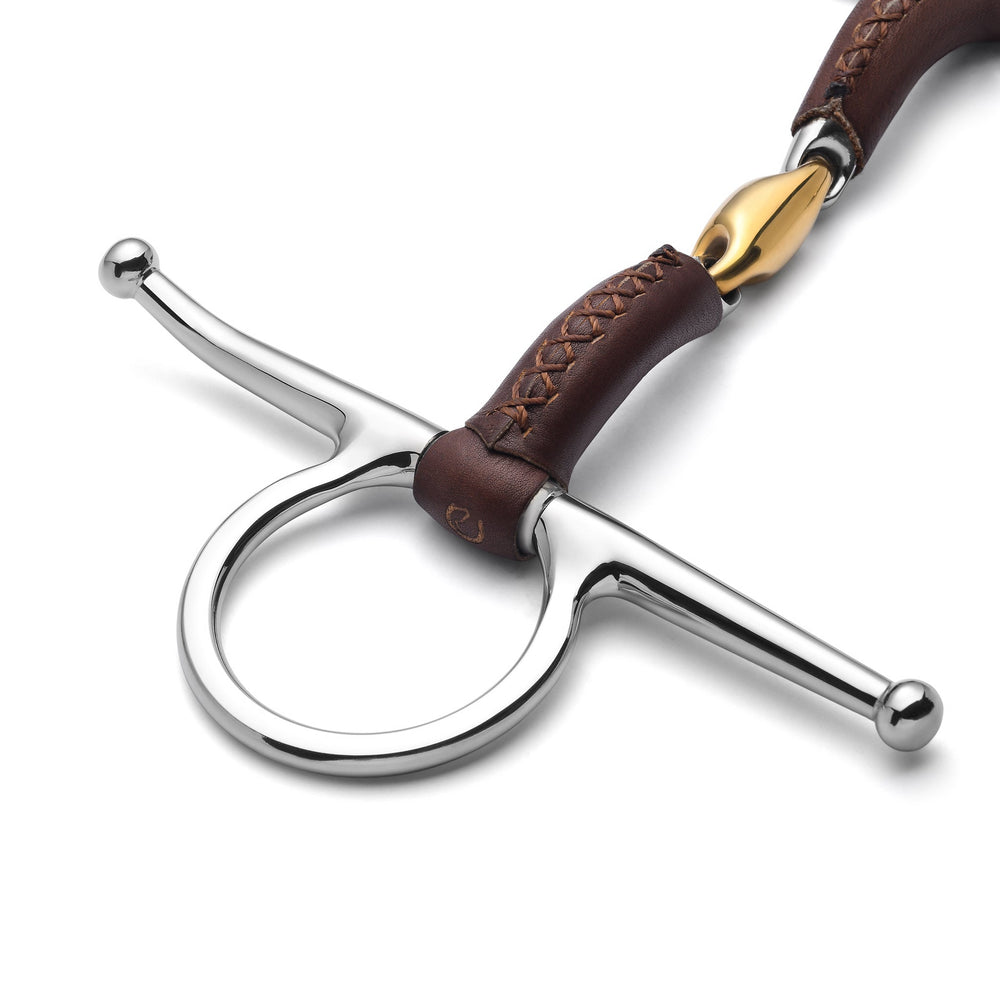 Full Cheek Lozenge Leather Covered Snaffle - Equine Exchange Tack Shop