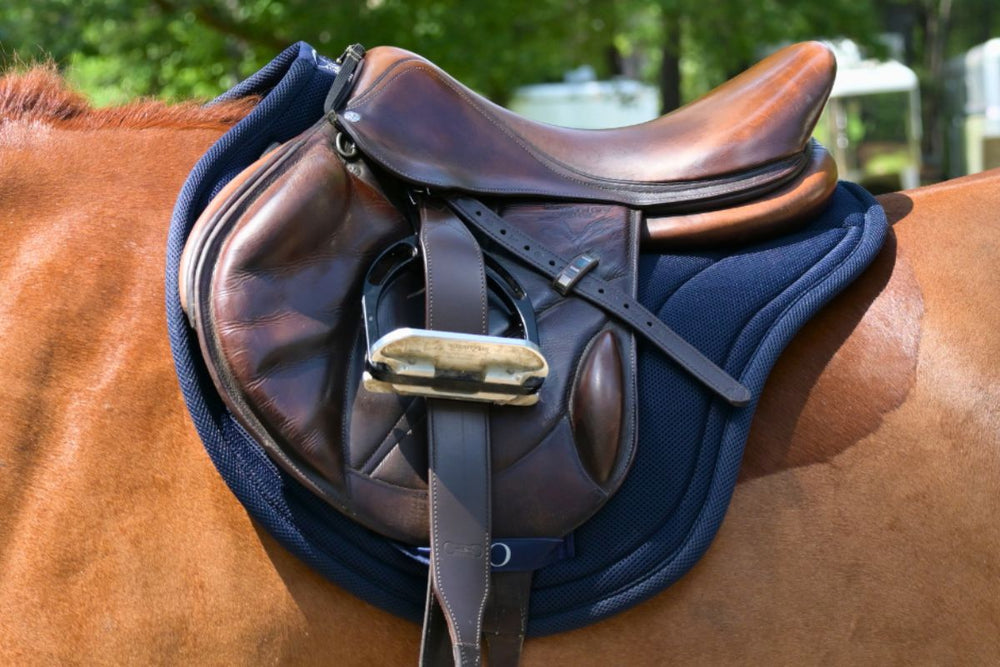Contour Jump Mesh Saddle Pad with Quick Dry Cotton Lining in Navy, White or Black - Equine Exchange Tack Shop