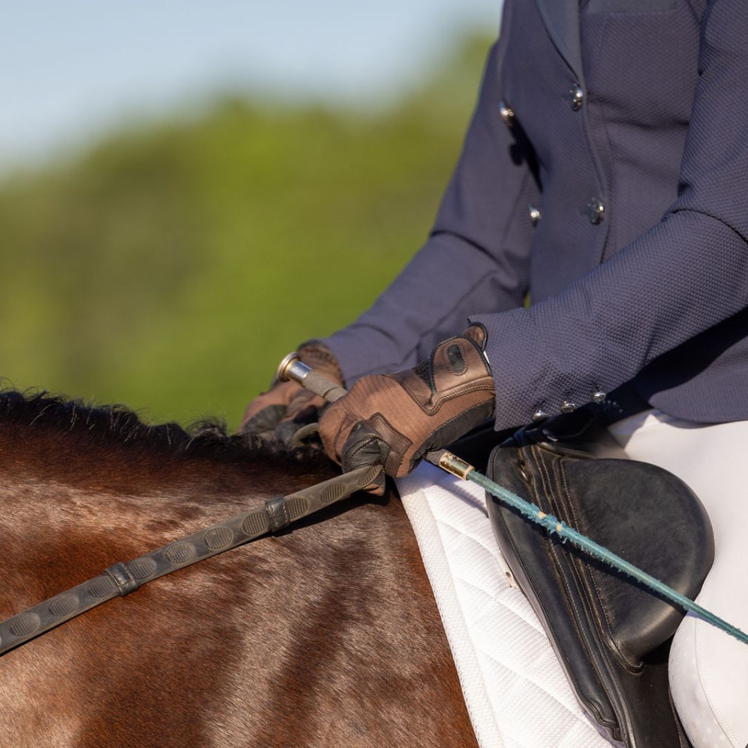 Tackified Copper Tech™️ Leather Premium Riding Glove in Brown - Equine Exchange Tack Shop