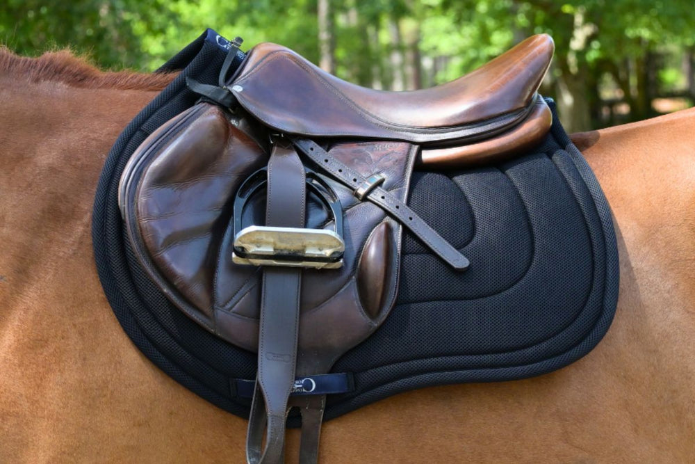 General Purpose Mesh Saddle Pad with Quick Dry Cotton Lining in Navy, White, or Black - Equine Exchange Tack Shop