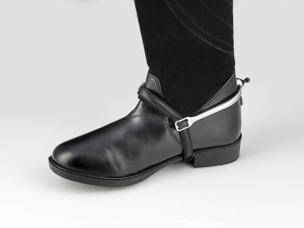 American Equus Spur-Tech Performance Spur Straps Black Leather - Equine Exchange Tack Shop