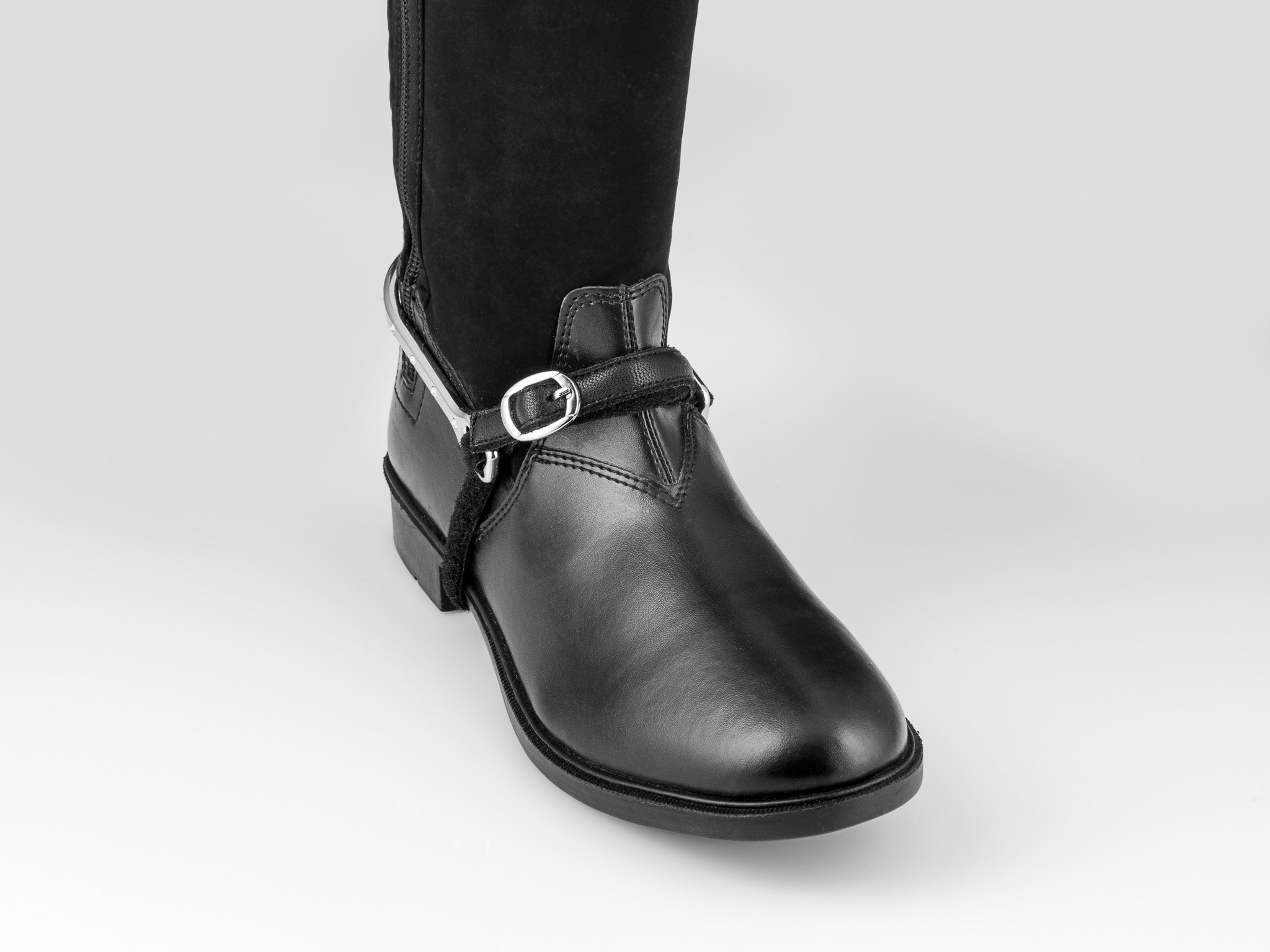 American Equus Spur-Tech Performance Spur Straps Black Leather - Equine Exchange Tack Shop