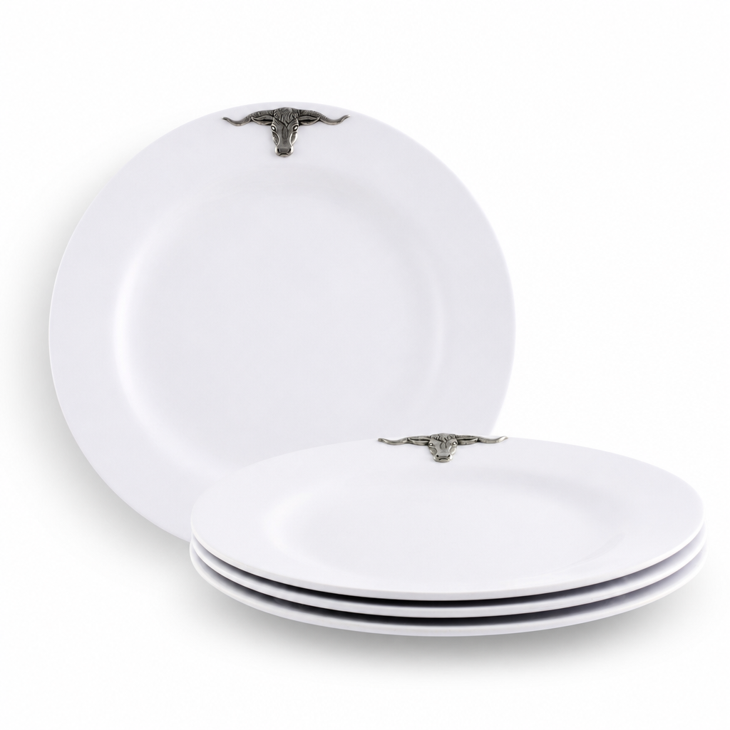 Longhorn Melamine Lunch Plates - Set of 4  