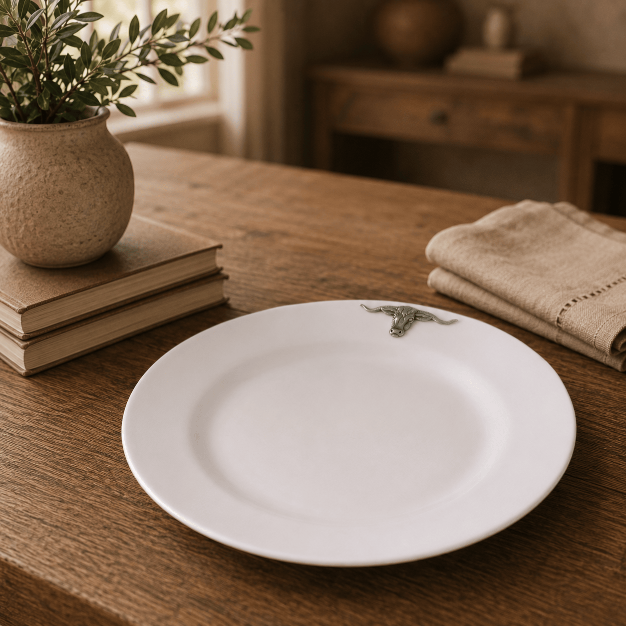 Longhorn Melamine Lunch Plates - Set of 4