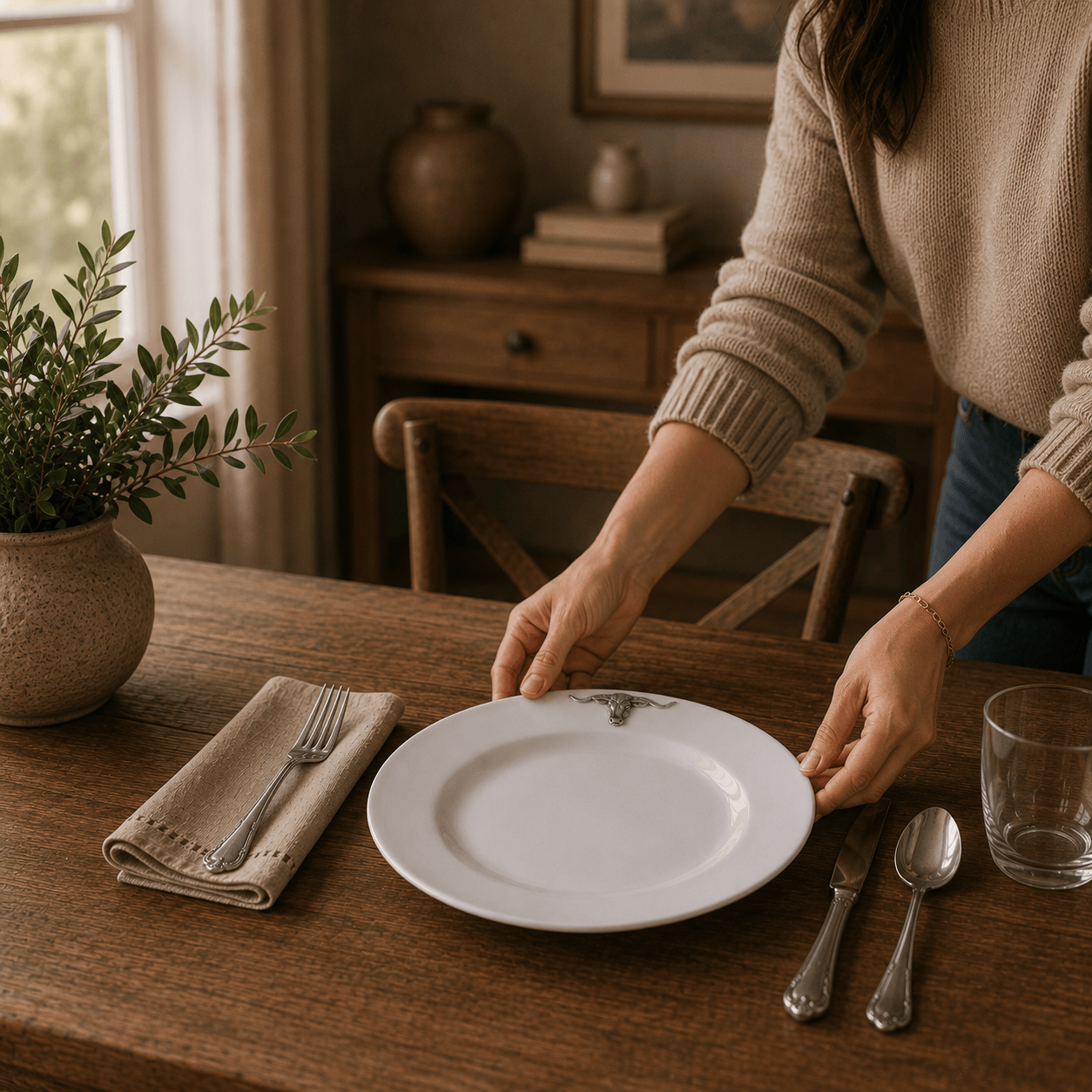 Longhorn Melamine Lunch Plates - Set of 4
