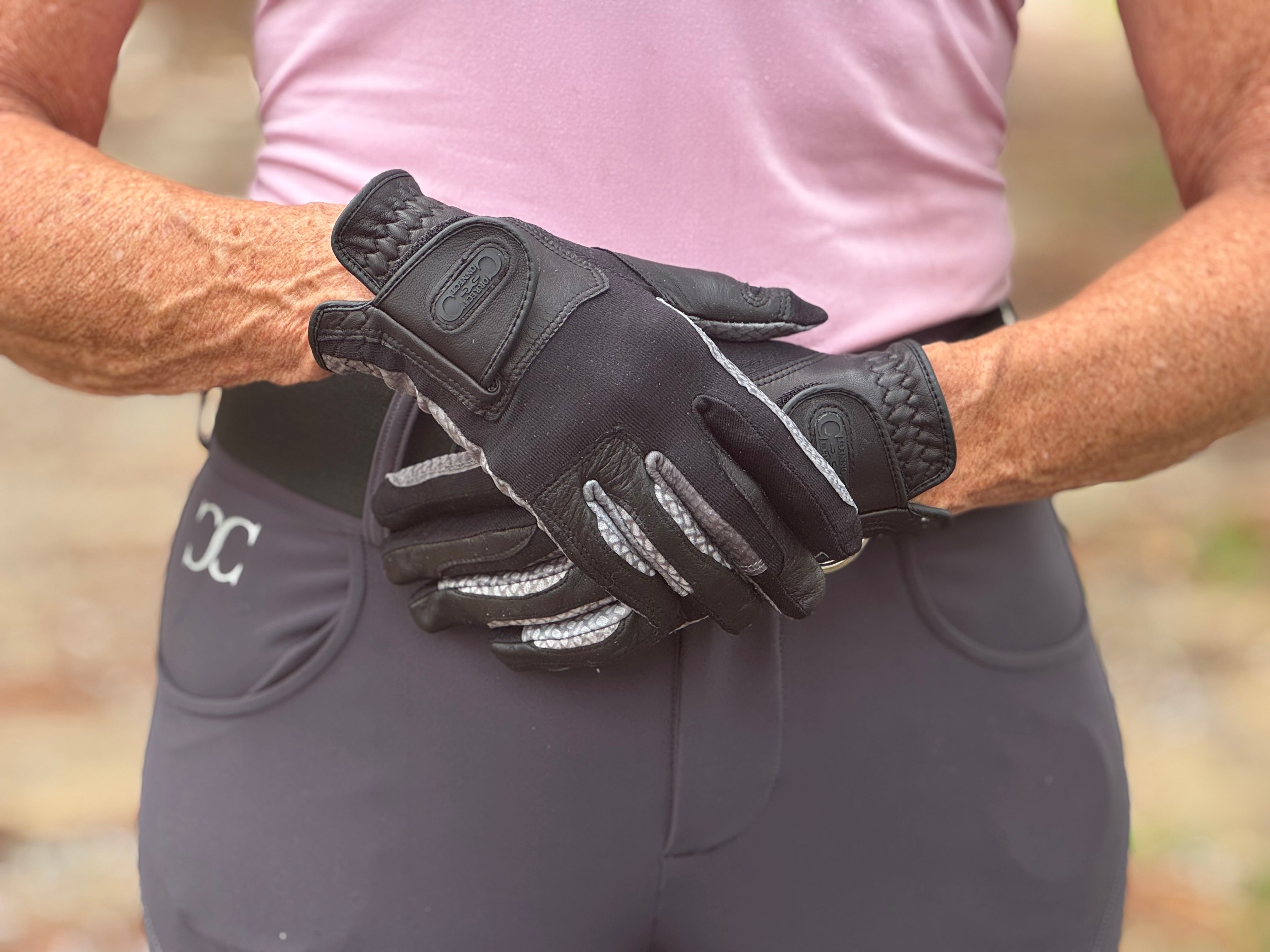 Oil-Tac Coppertech Leather Premium Riding Glove in Black - Equine Exchange Tack Shop