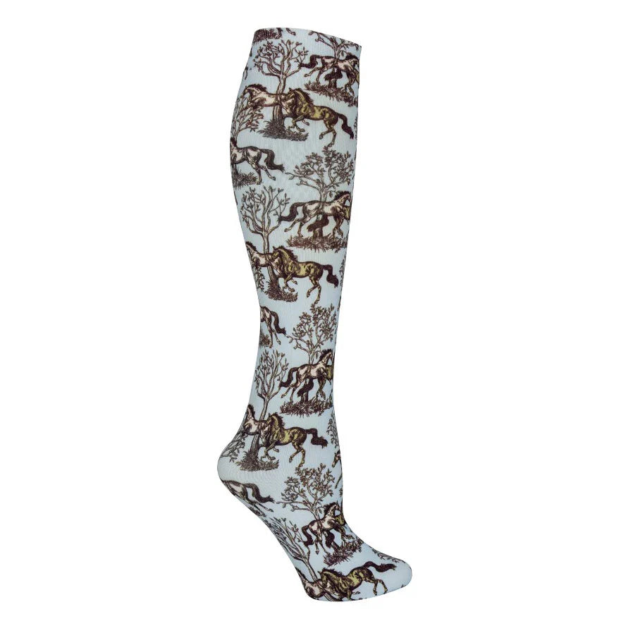 Lila Blue Toile Boot Socks