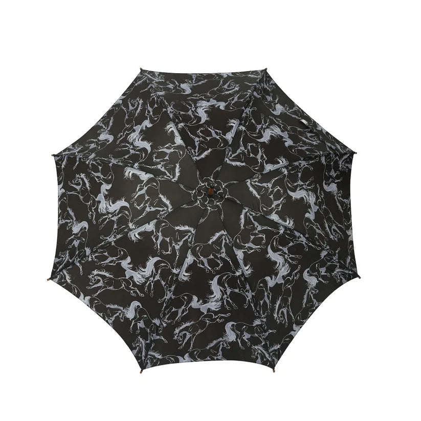 Lila Linear Horses Umbrella - Equine Exchange Tack Shop