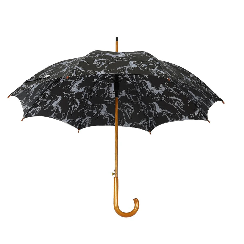 Lila Linear Horses Umbrella - Equine Exchange Tack Shop