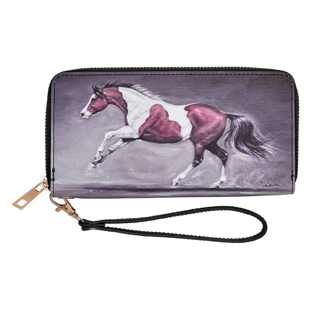 Lila Paint Horse Clutch Wallet - Equine Exchange Tack Shop