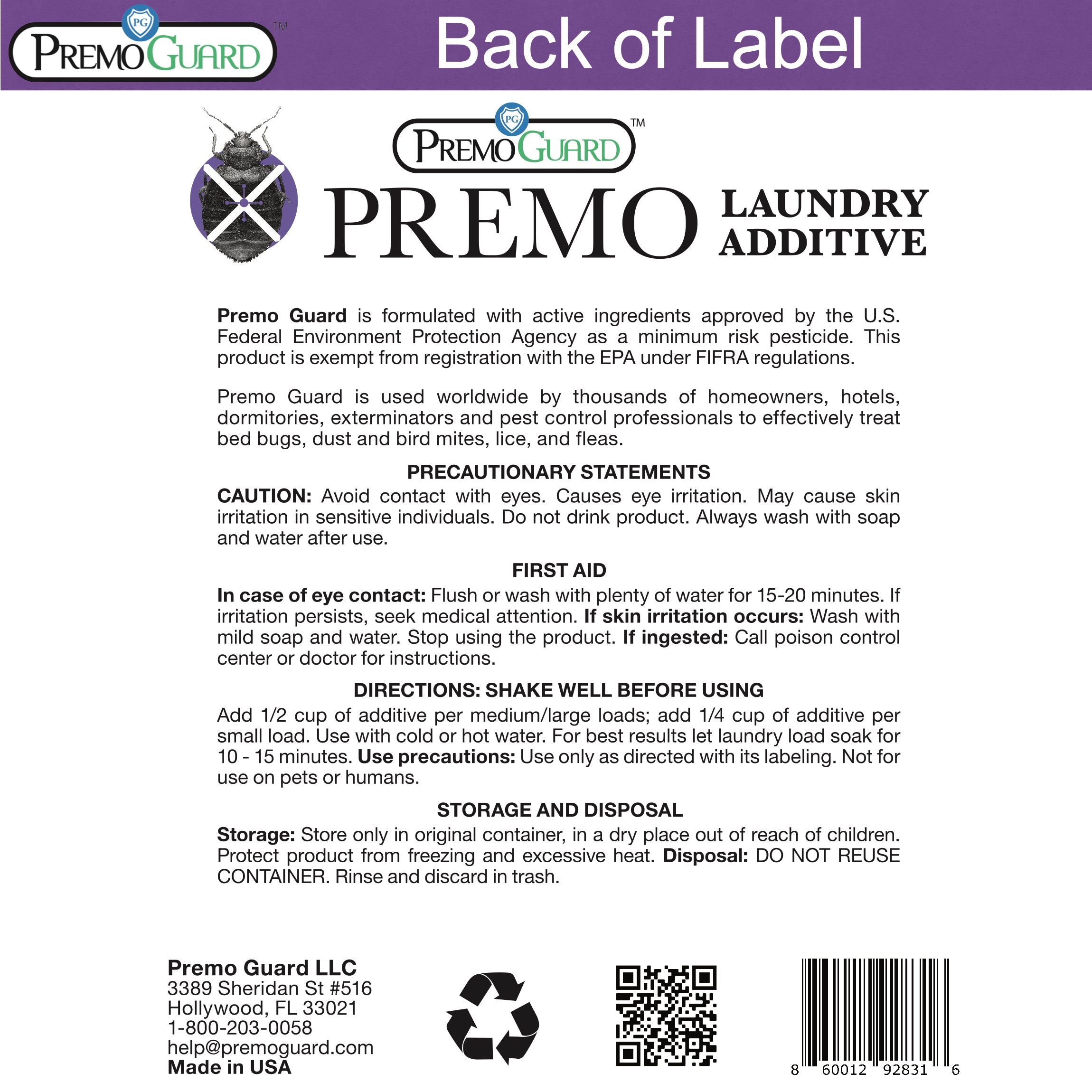 Bed Bug & Mite Killer Laundry Additive - 64 oz