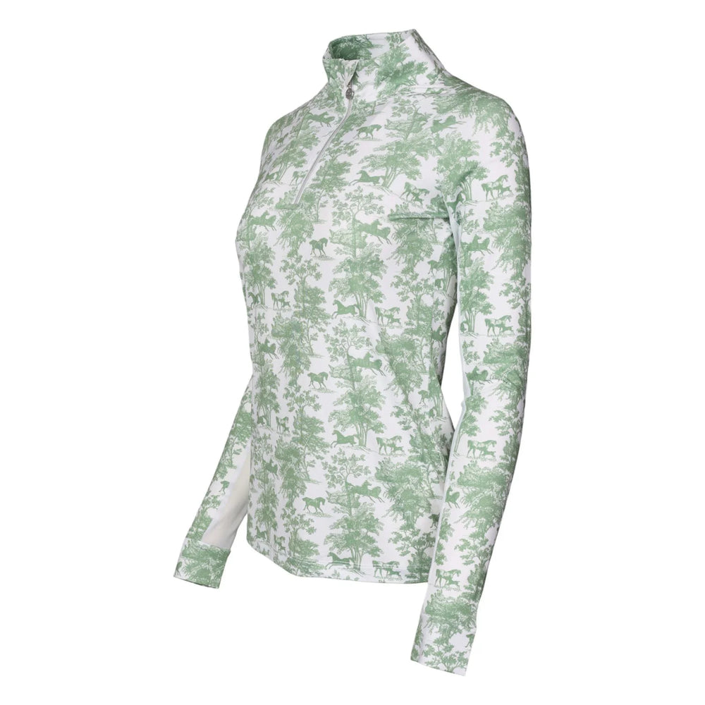 Equestrian Toile 1/4 Zip Long Sleeve Top - Equine Exchange Tack Shop