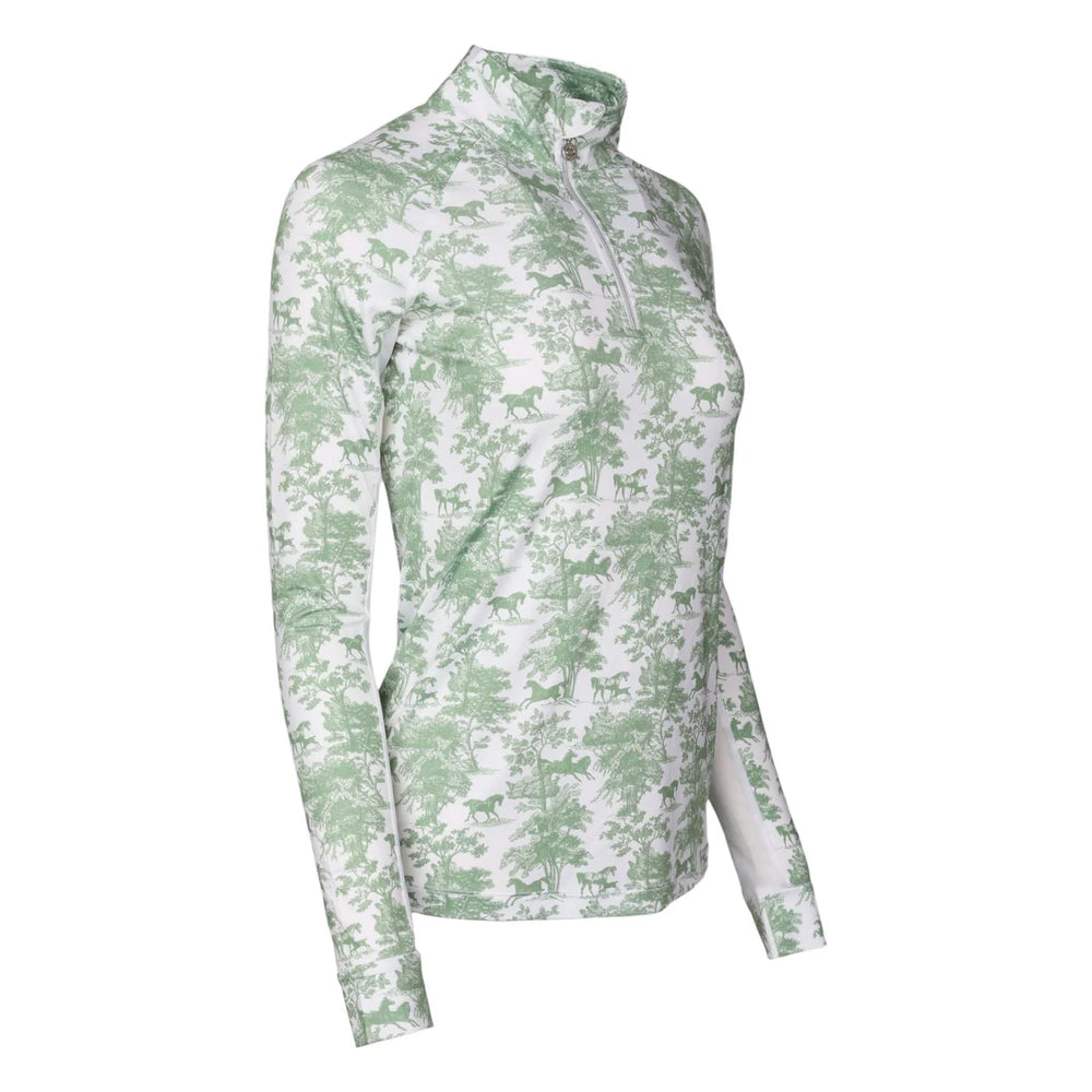 Equestrian Toile 1/4 Zip Long Sleeve Top - Equine Exchange Tack Shop