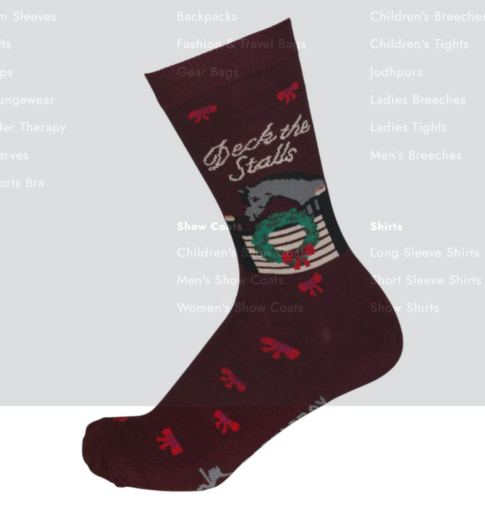 Deck The Stalls Knit Crew Socks - Equine Exchange Tack Shop