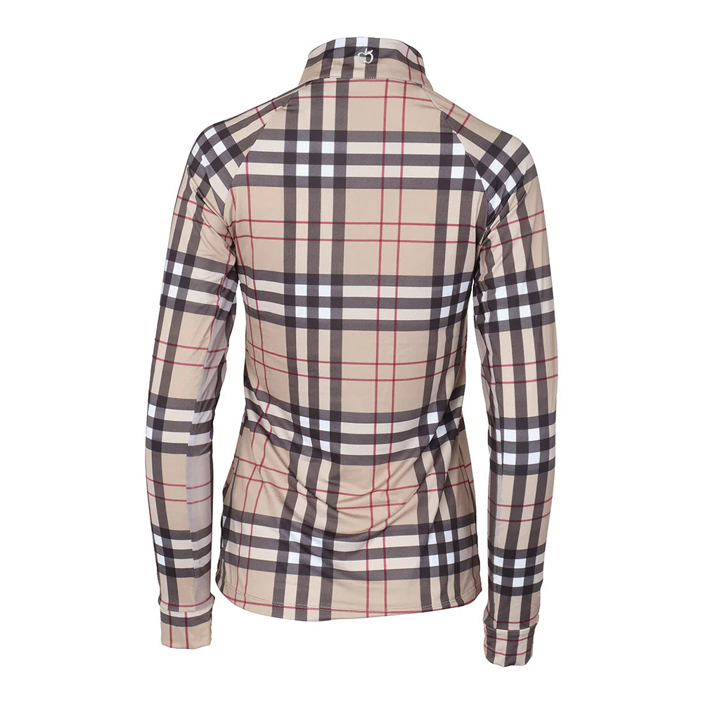 Holiday Tan Plaid 1/4 Zip Shirt