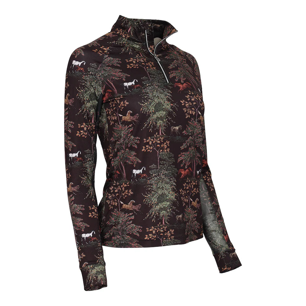 Dark Bay Autumn Toile 1/4 Zip Shirt