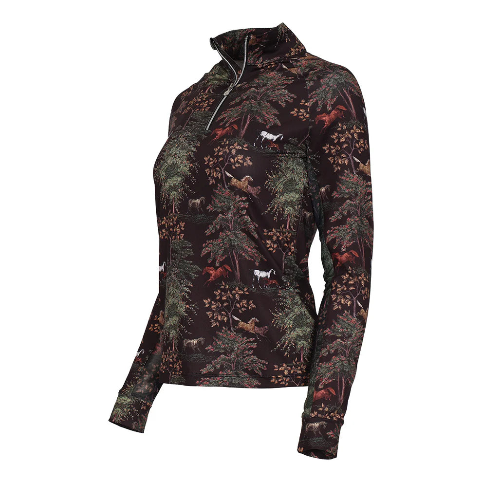Dark Bay Autumn Toile 1/4 Zip Shirt