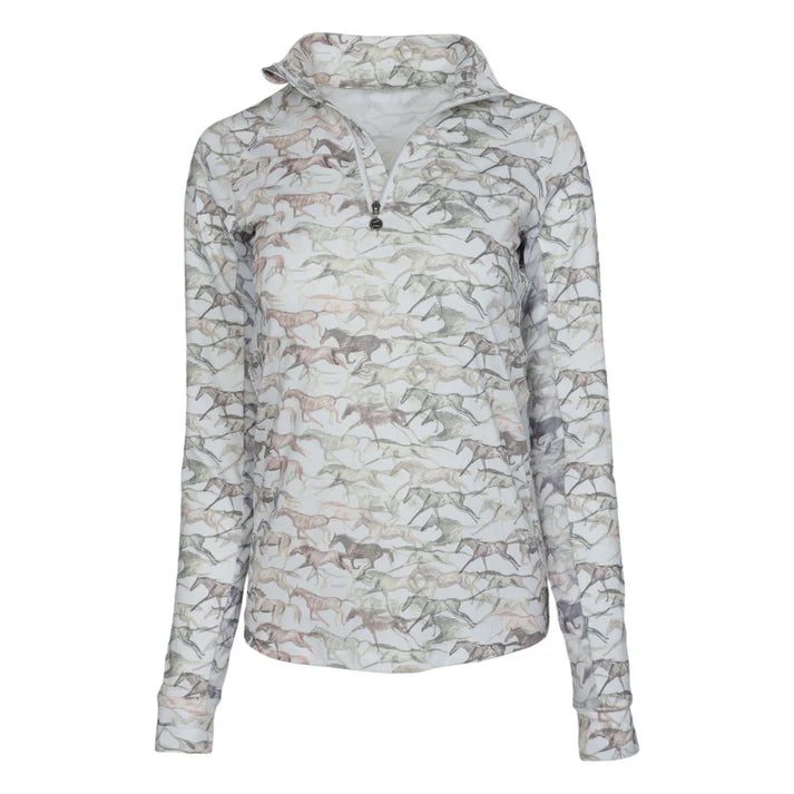 Galloping Watercolors 1/4 Zip Shirt - Equine Exchange Tack Shop