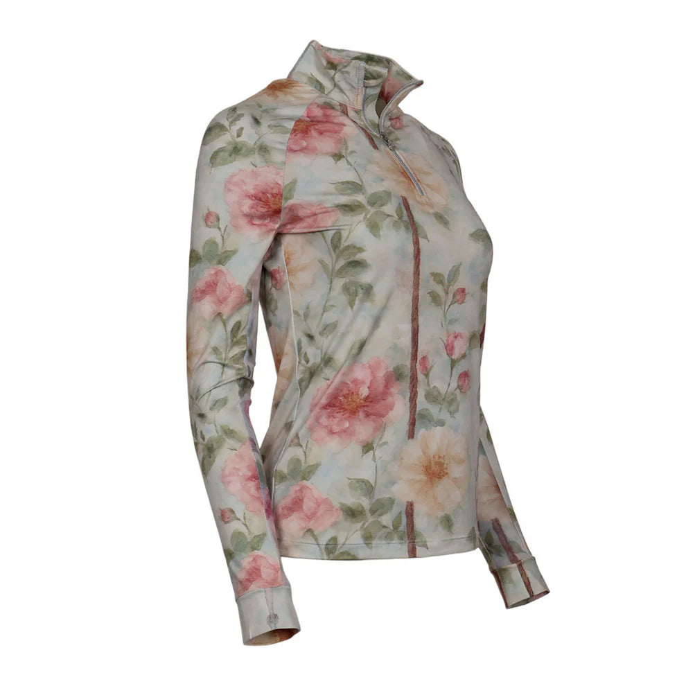 Vintage Floral 1/4 Zip Shirt  