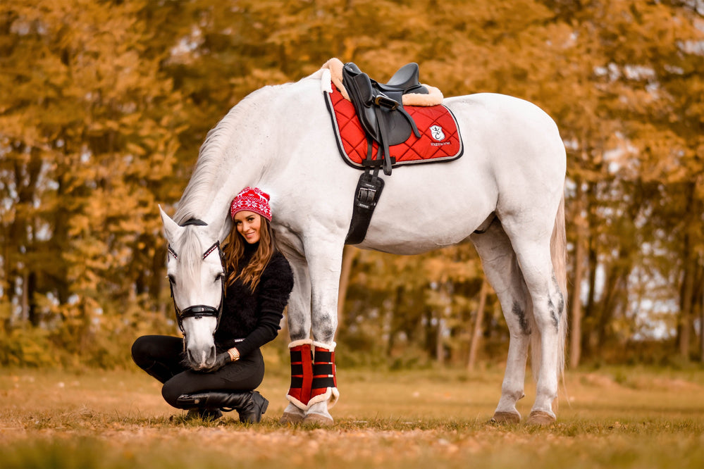 Scarlet Red Brushing Boots - Equine Exchange Tack Shop
