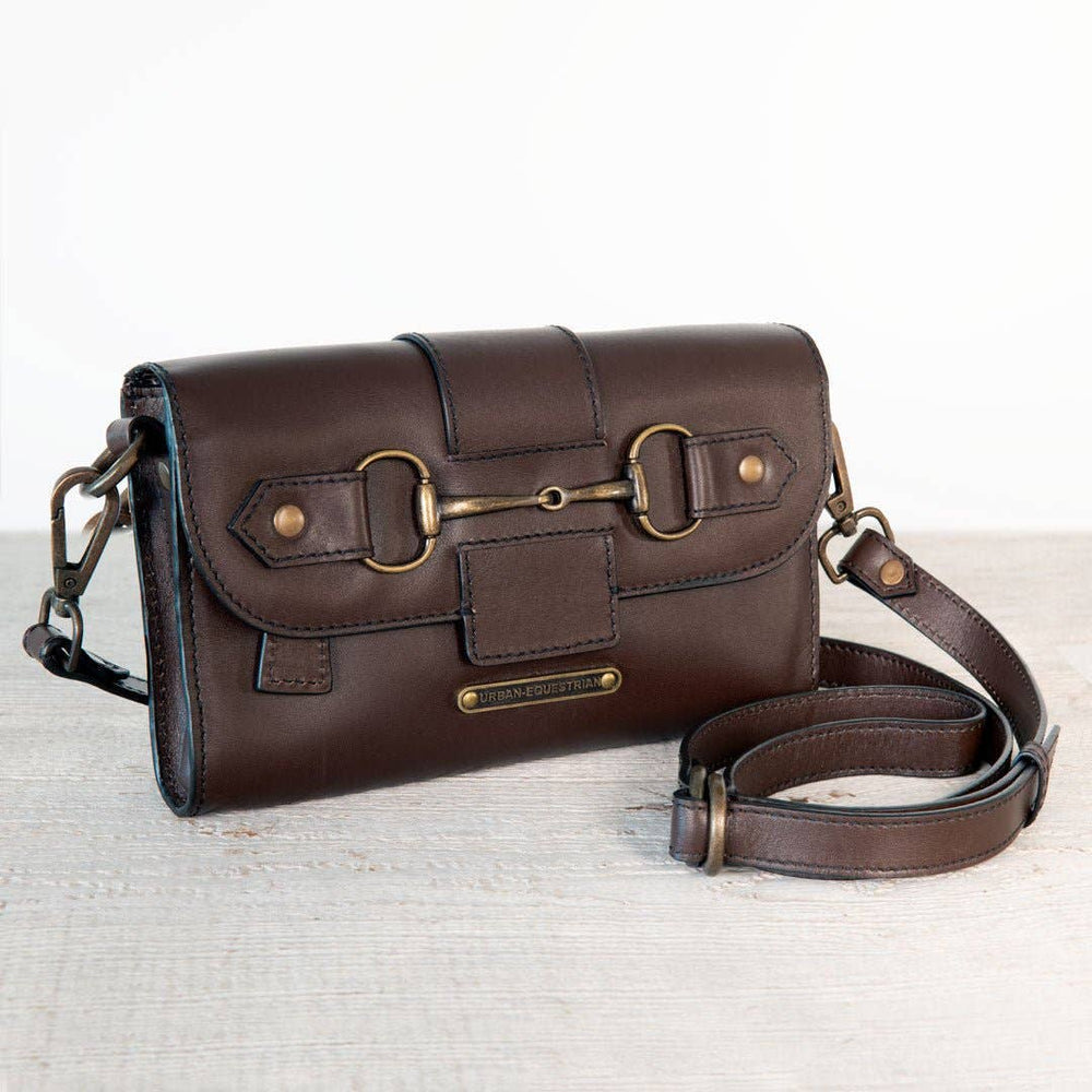 Dalton - Horse Bit Crossbody Luxury Leather Handbag in Deep Brown - Equine Exchange Tack Shop