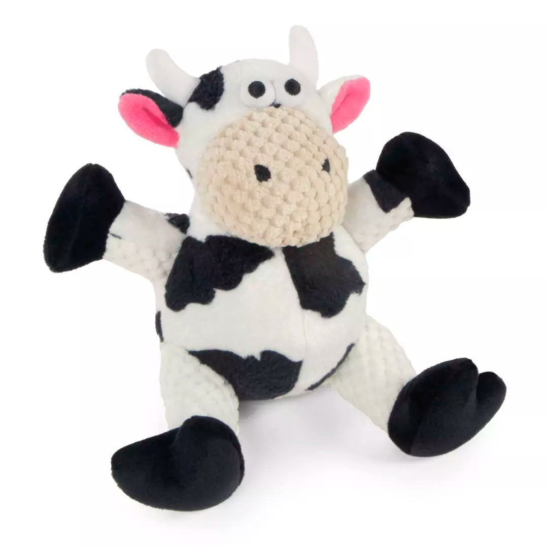 GoDog Checkers Sitting Cow Dog Toy