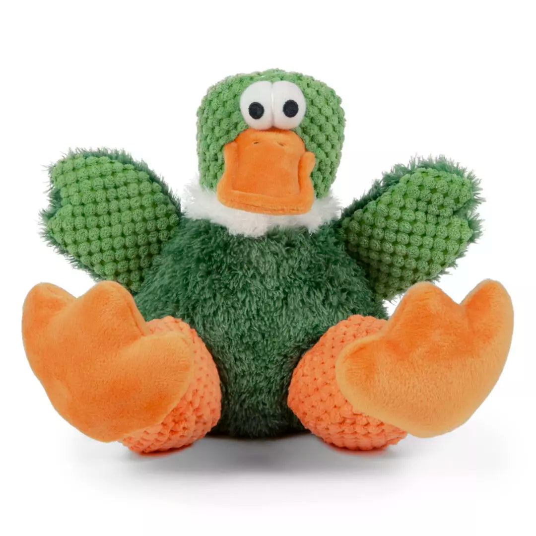 GoDog Checkers Sitting Green Duck Dog Toy