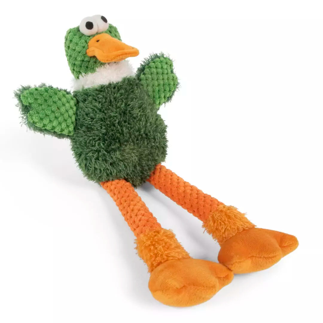 GoDog Checkers Skinny Duck Dog Toy