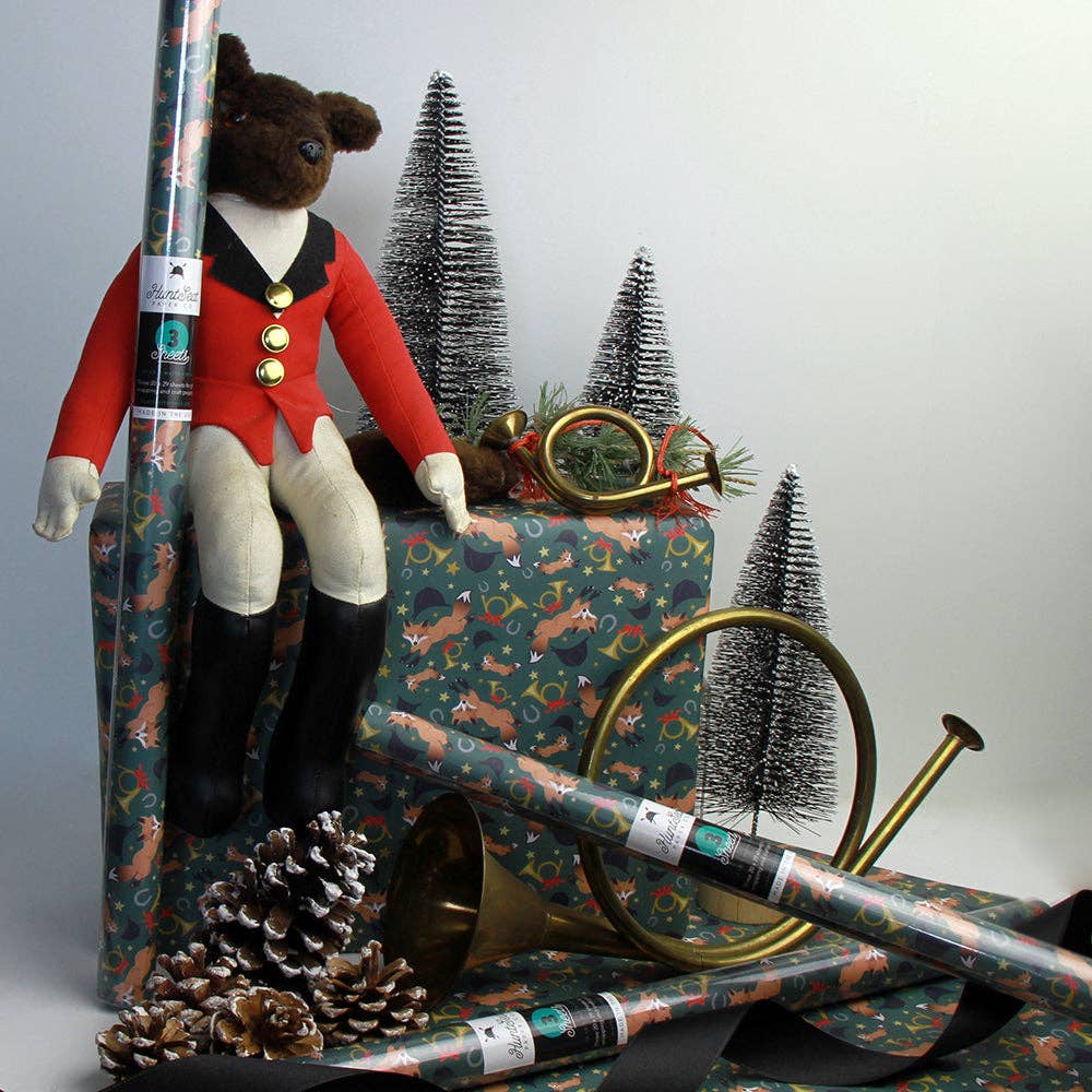 Holiday Fox - Equestrian Horse Gift Wrapping Paper - Equine Exchange Tack Shop