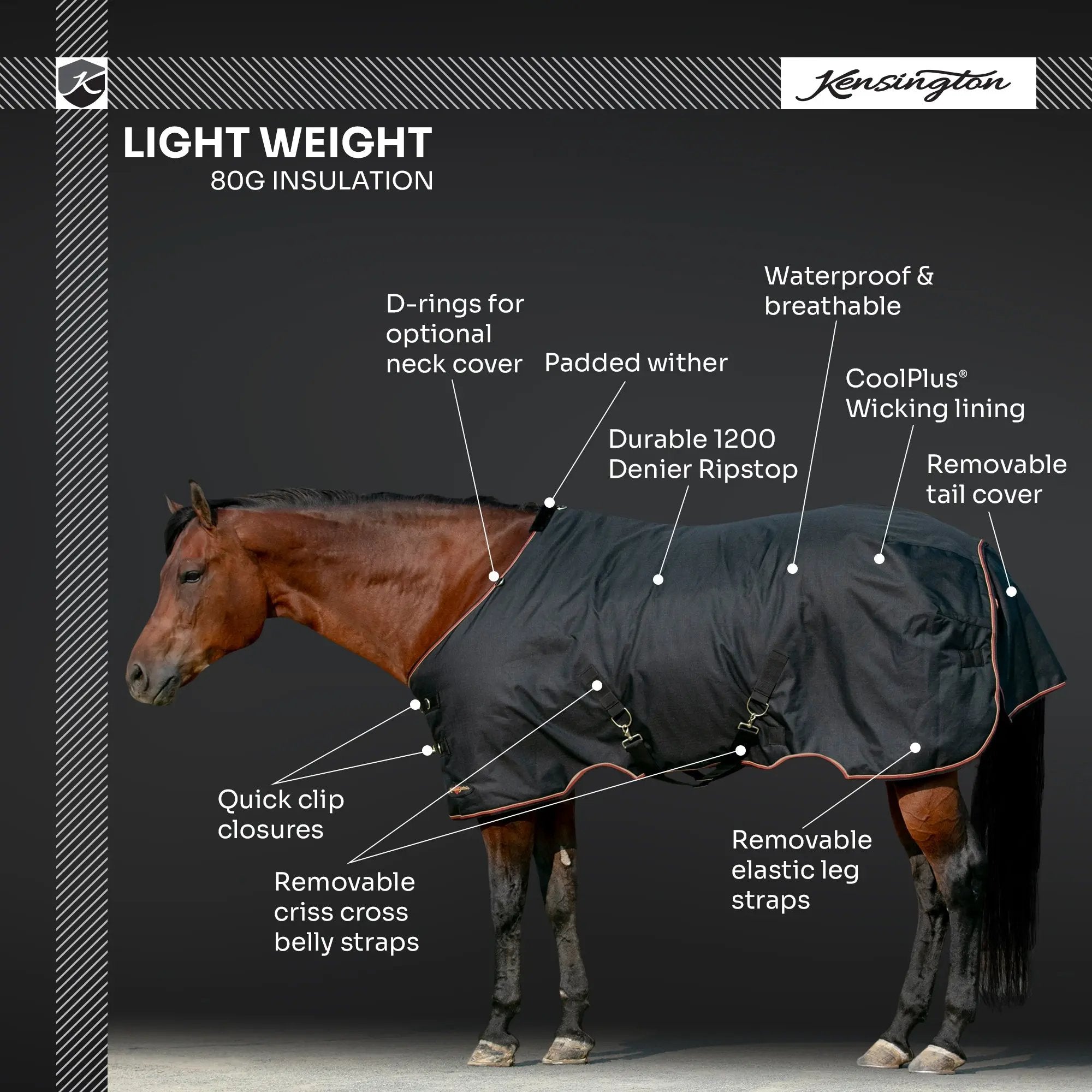 1200D 80G Light Weight Waterproof & Breathable Winter Turnout Blanket - Equine Exchange Tack Shop