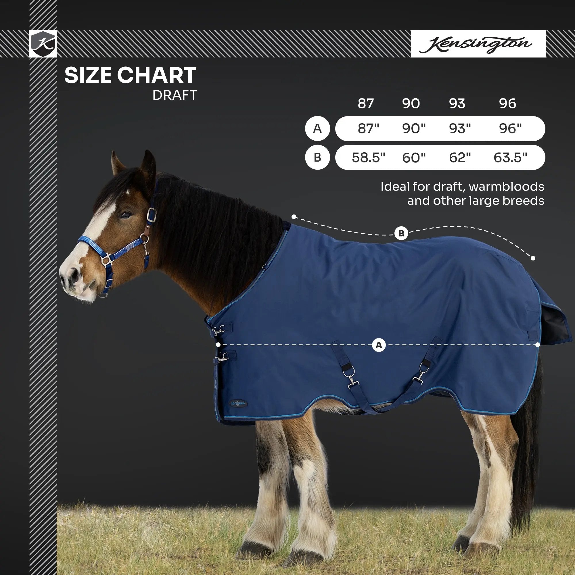 1200D 180G Medium Weight Waterproof & Breathable Draft Winter Turnout Blanket - Equine Exchange Tack Shop