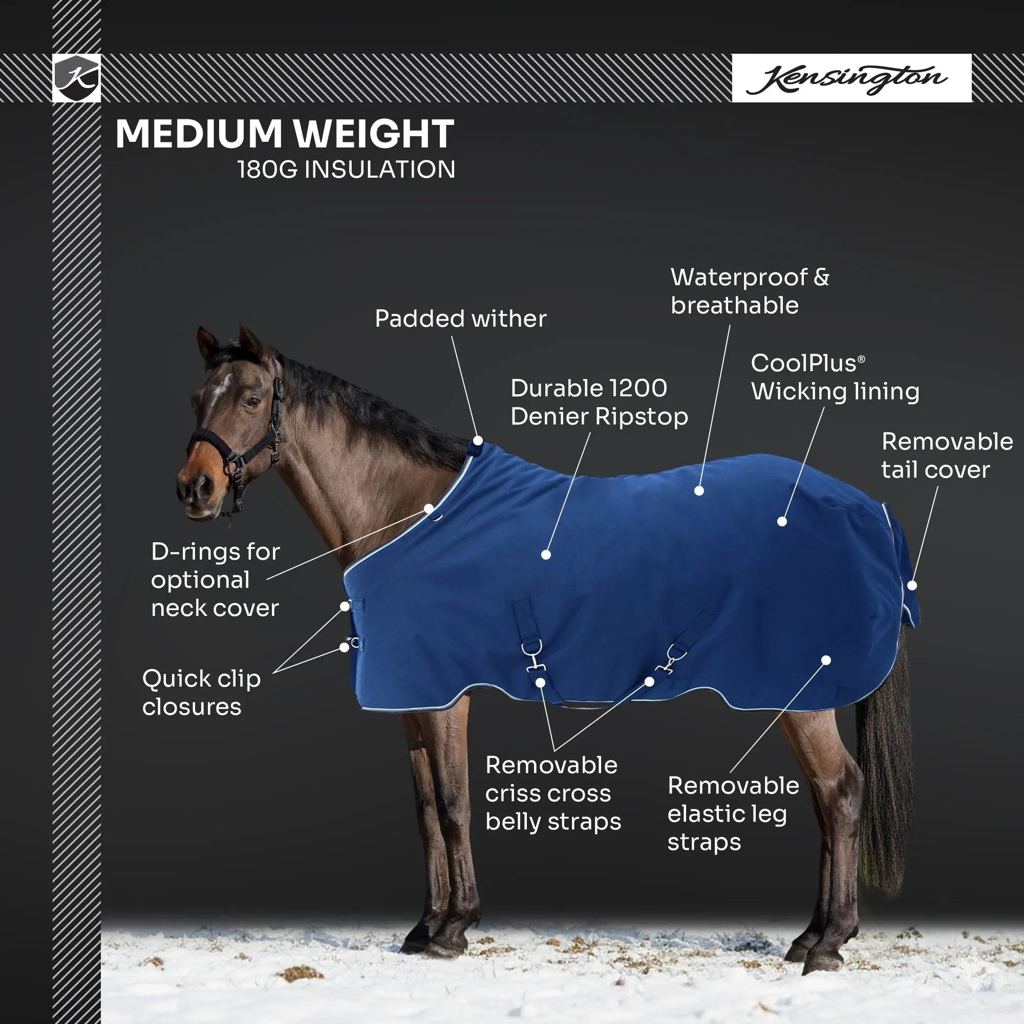 1200D 180G Medium Weight Waterproof & Breathable Pony Winter Turnout - Equine Exchange Tack Shop