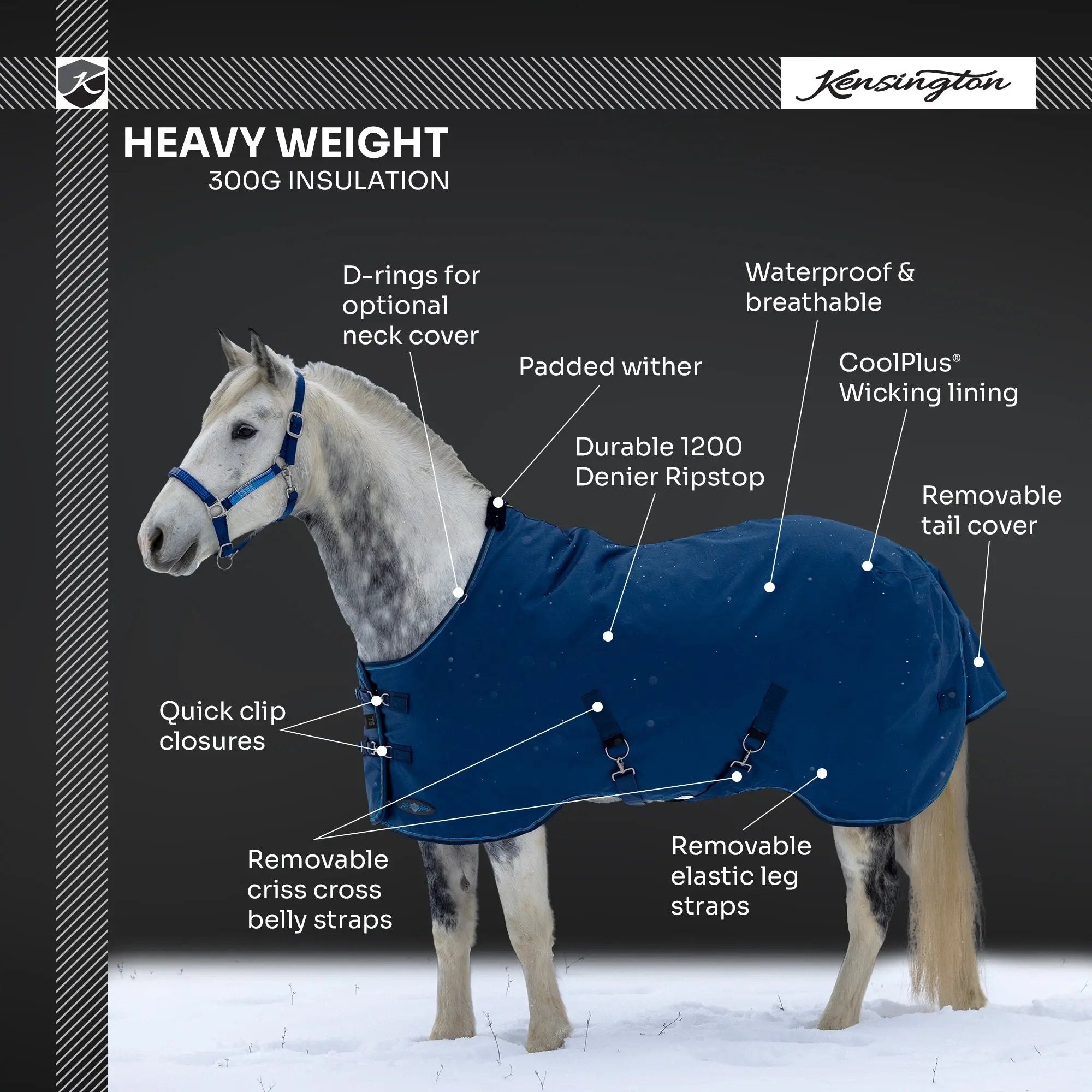 1200D 300G Heavy Weight Waterproof & Breathable Winter Turnout Blanket - Equine Exchange Tack Shop
