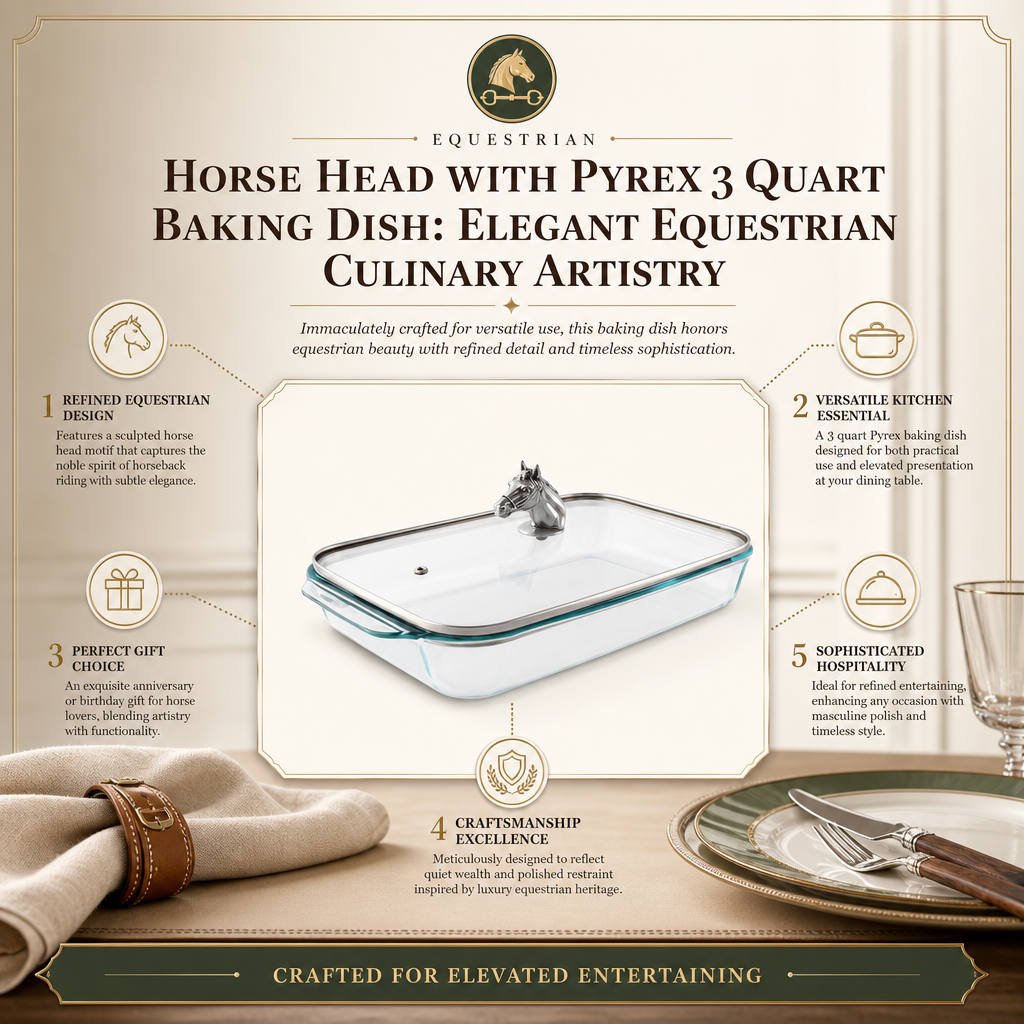 Horse Head with Pyrex 3 quart Baking Dish  