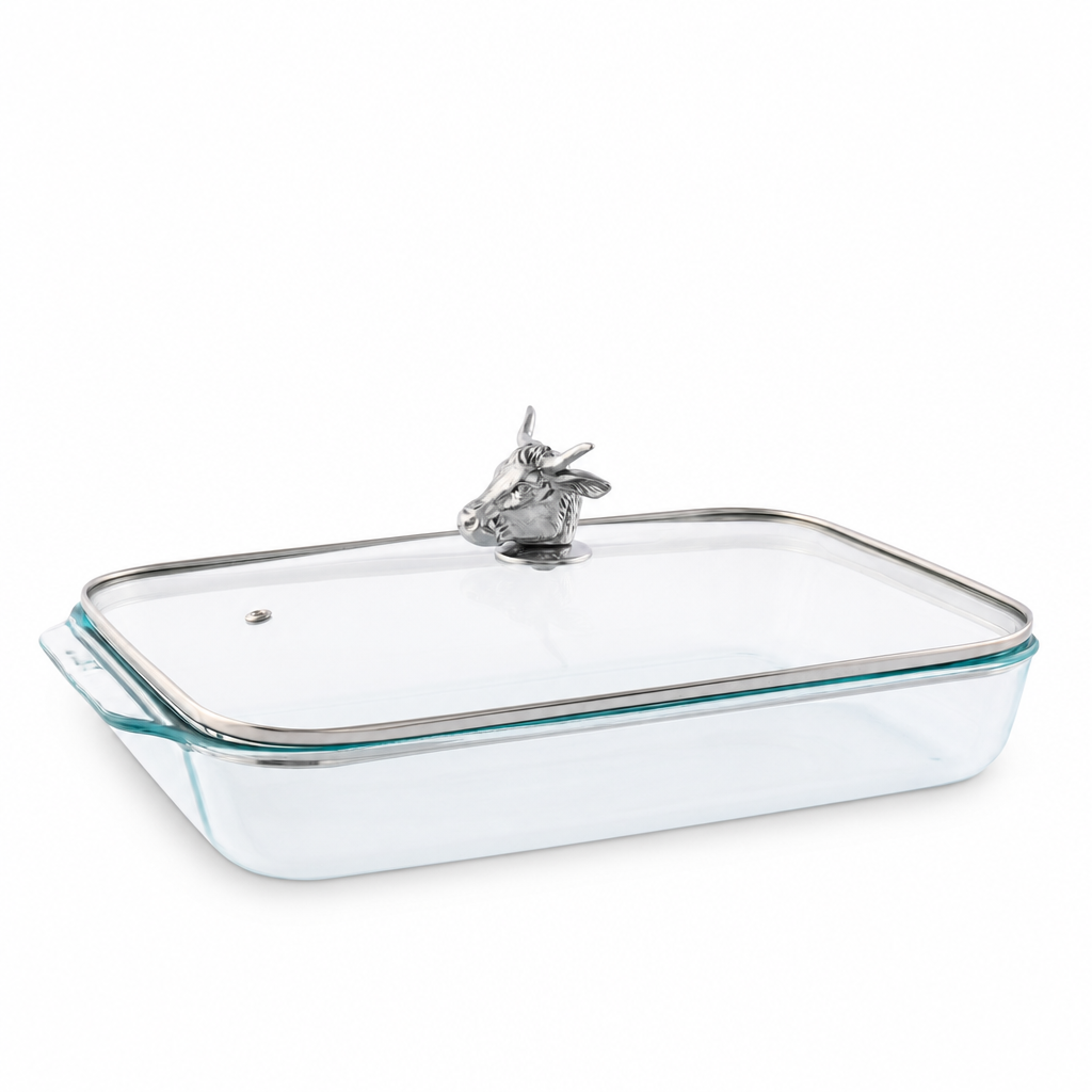 Bull / Steer Lid with Pyrex 3 quart Baking Dish