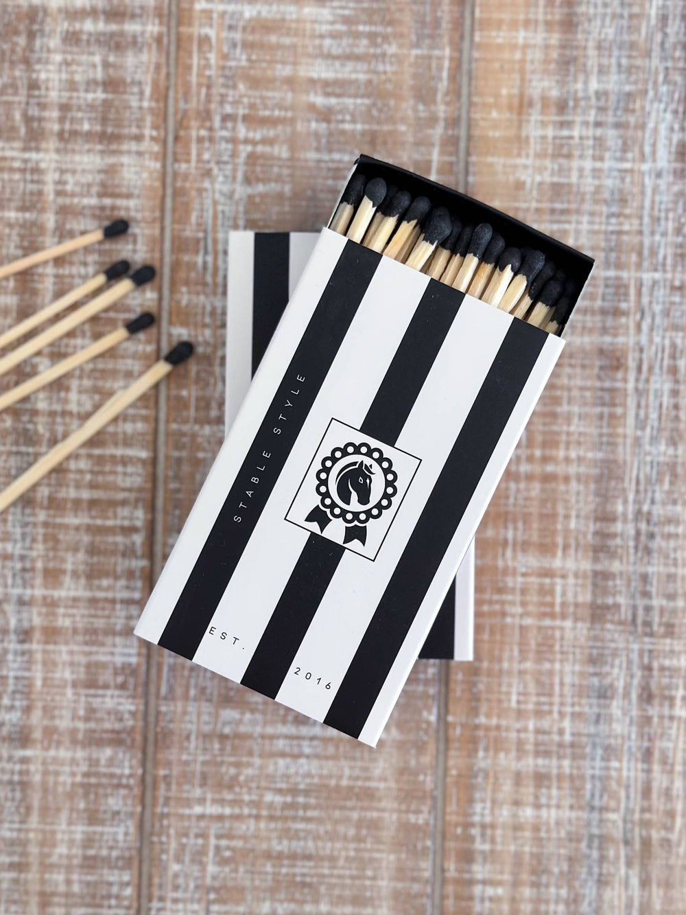 Oversized Black & White Striped Equestrian Matches - Equine Exchange Tack Shop