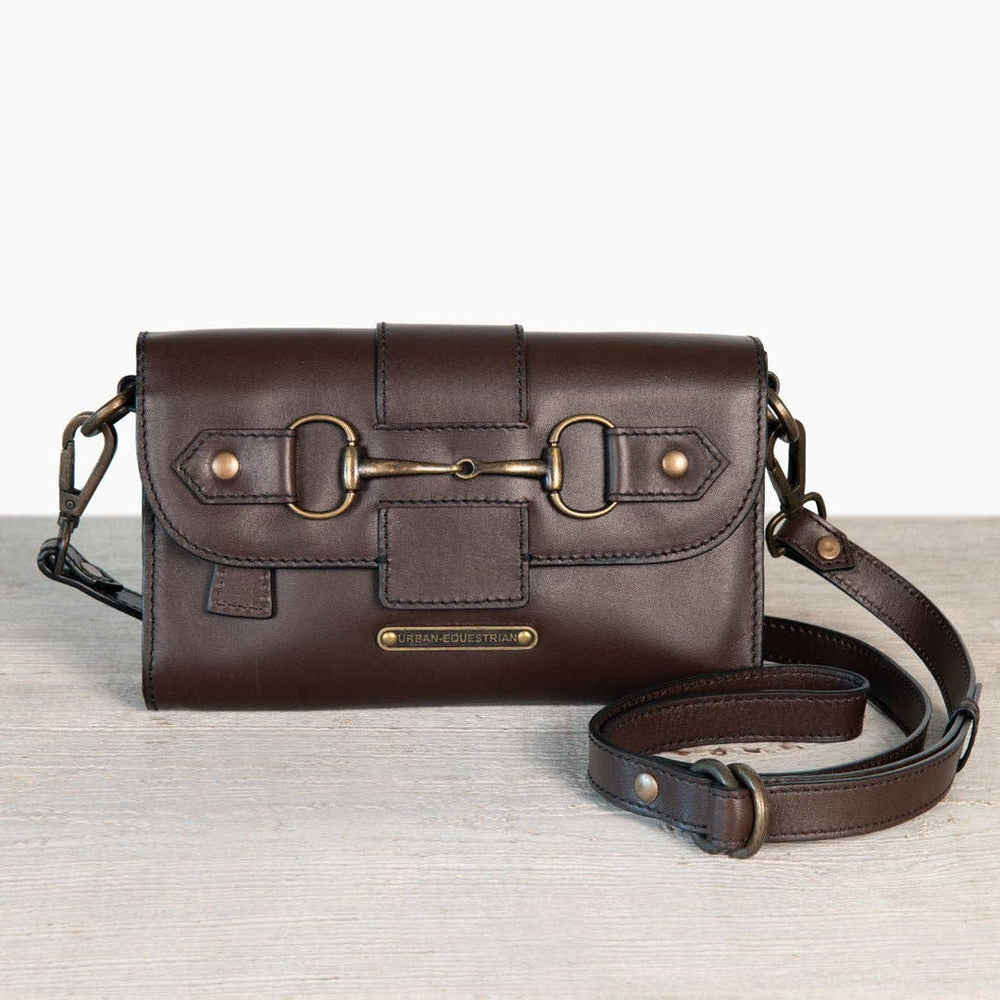 Dalton - Horse Bit Crossbody Luxury Leather Handbag in Deep Brown - Equine Exchange Tack Shop