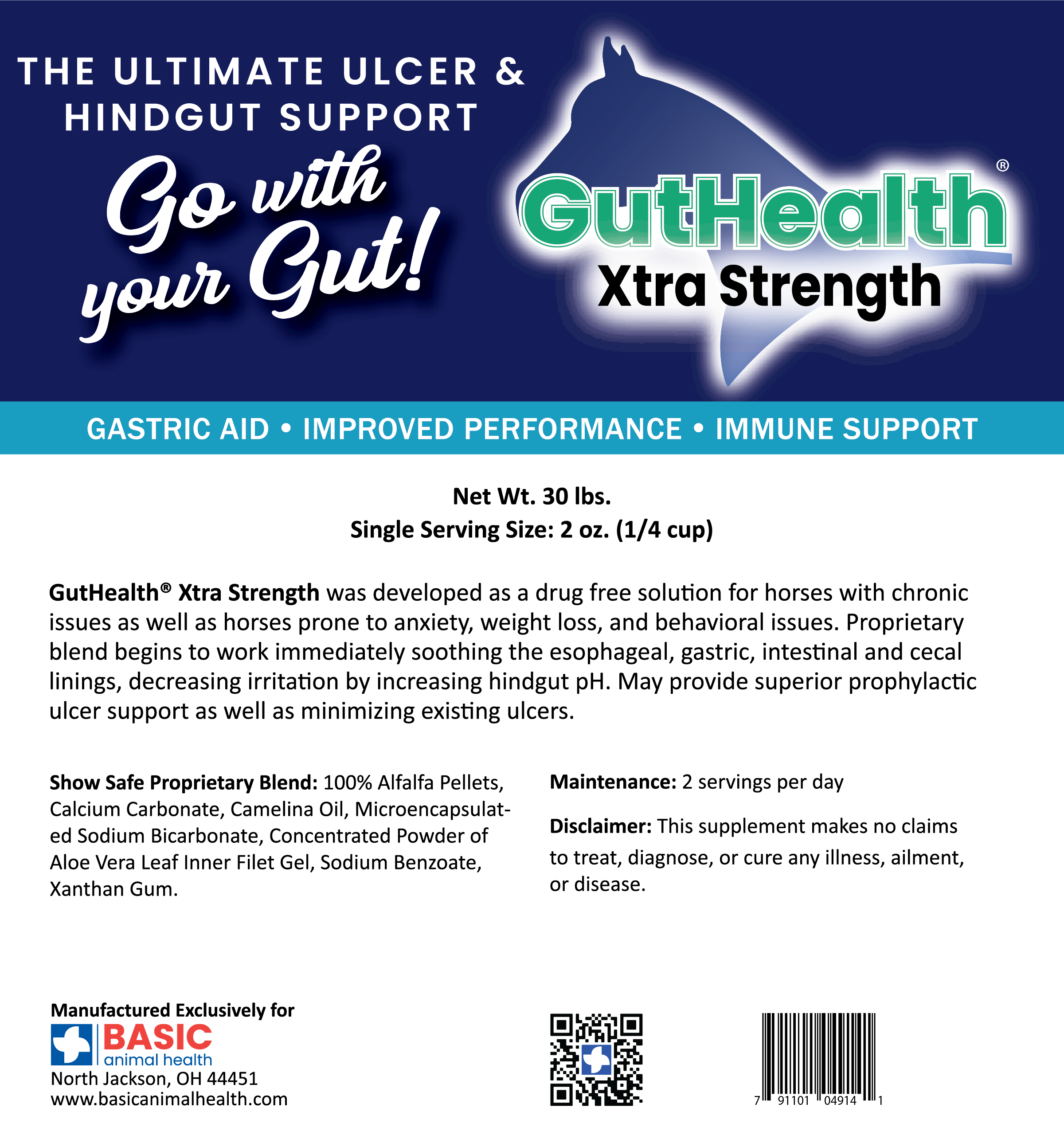 GutHealth Xtra Strength Pellets Supplement for Horses