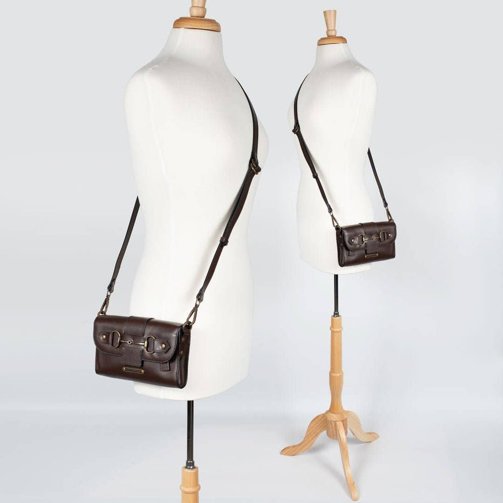 Dalton - Horse Bit Crossbody Luxury Leather Handbag in Deep Brown - Equine Exchange Tack Shop