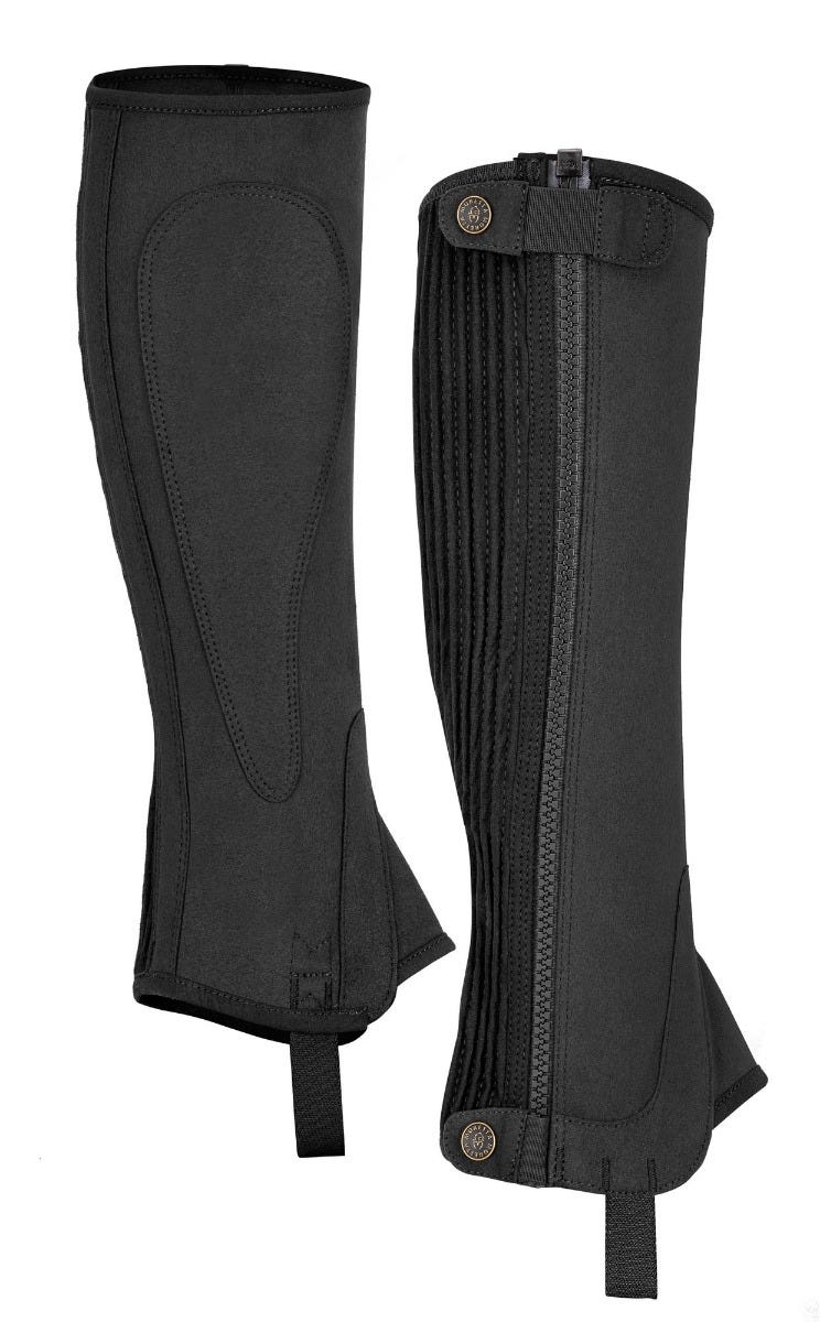Demi-chaps Moretta Amara Pour Enfant – Daim Noir, équitation – Occasion Bon état