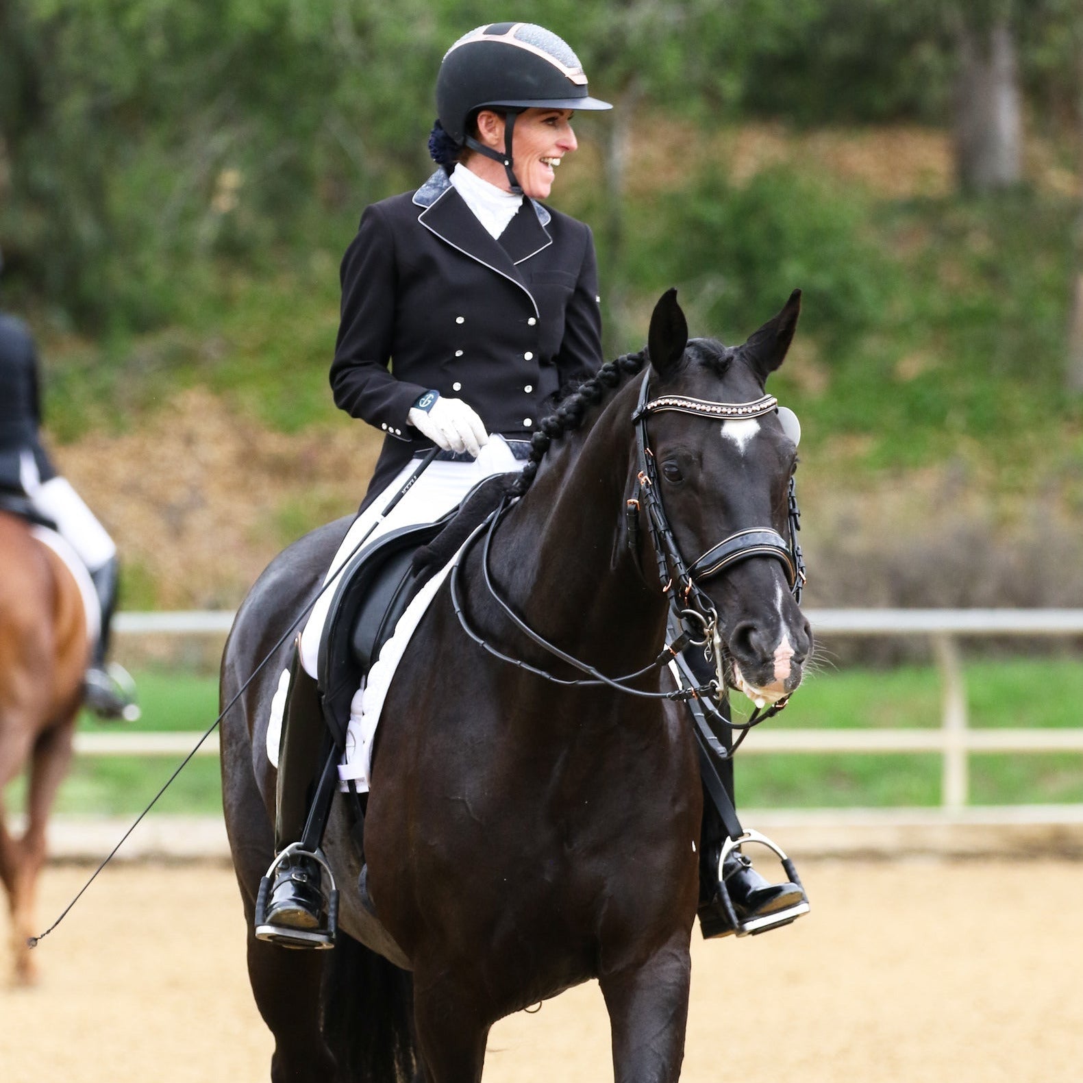 Aurelia Rose Gold Black Patent Double Bridle - Equine Exchange Tack Shop