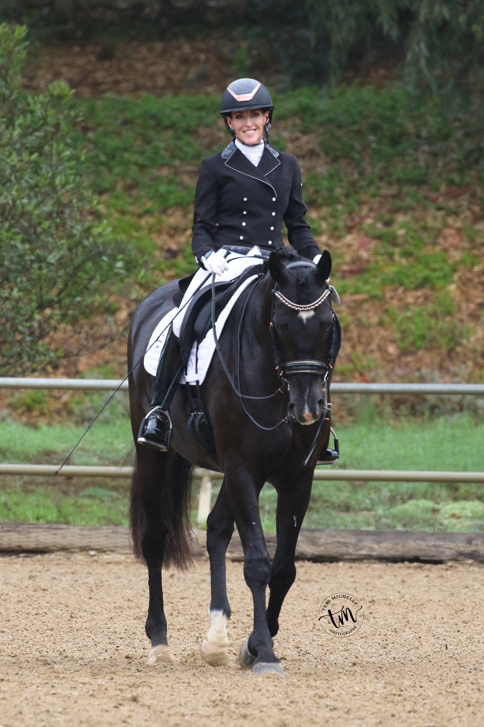 Aurelia Rose Gold Black Patent Double Bridle - Equine Exchange Tack Shop