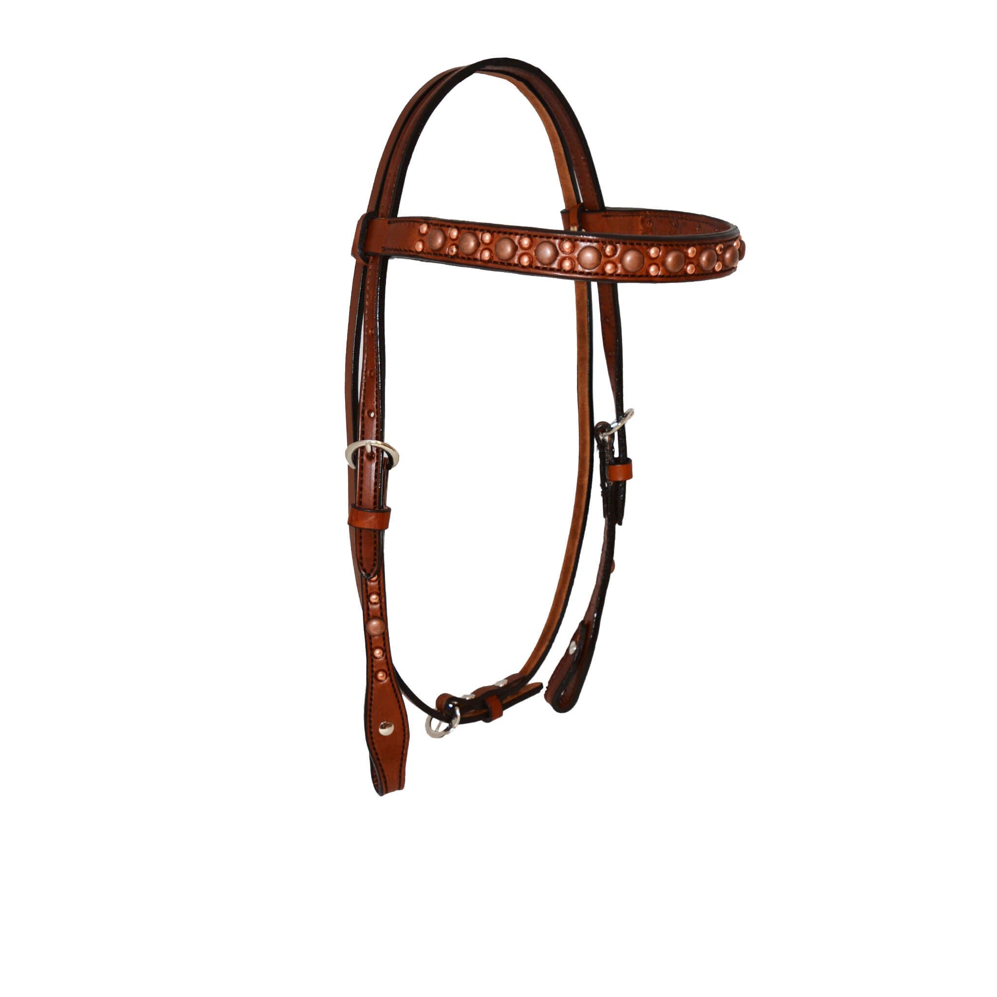 Straight Browband Headstall w/Tooled Spots - Equine Exchange Tack Shop