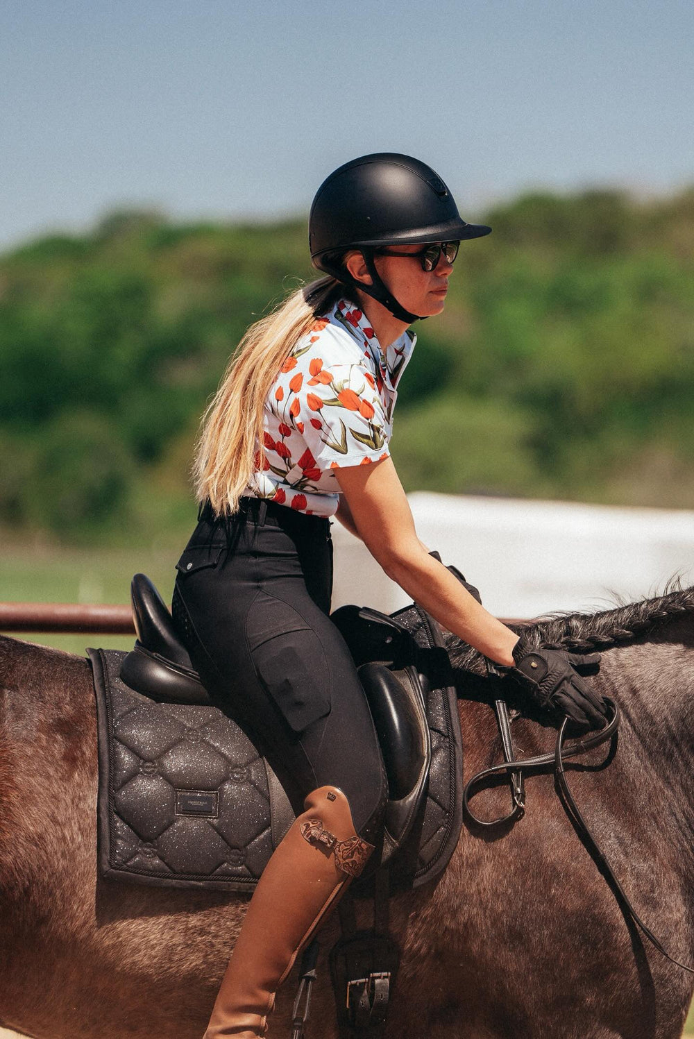 D. D. Prints with a Purpose PETALS FOR PARKINSON'S Short Sleeved Training Shirt - Equine Exchange Tack Shop